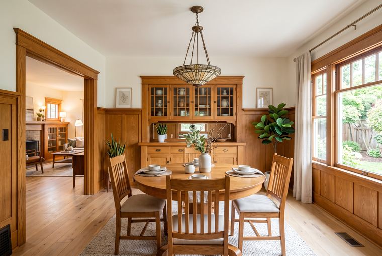 Dining room with built-in buffet